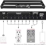 Aklot Pedal Board with Built-In Power Supply 19x5 Aluminum APB-03 Black view 2