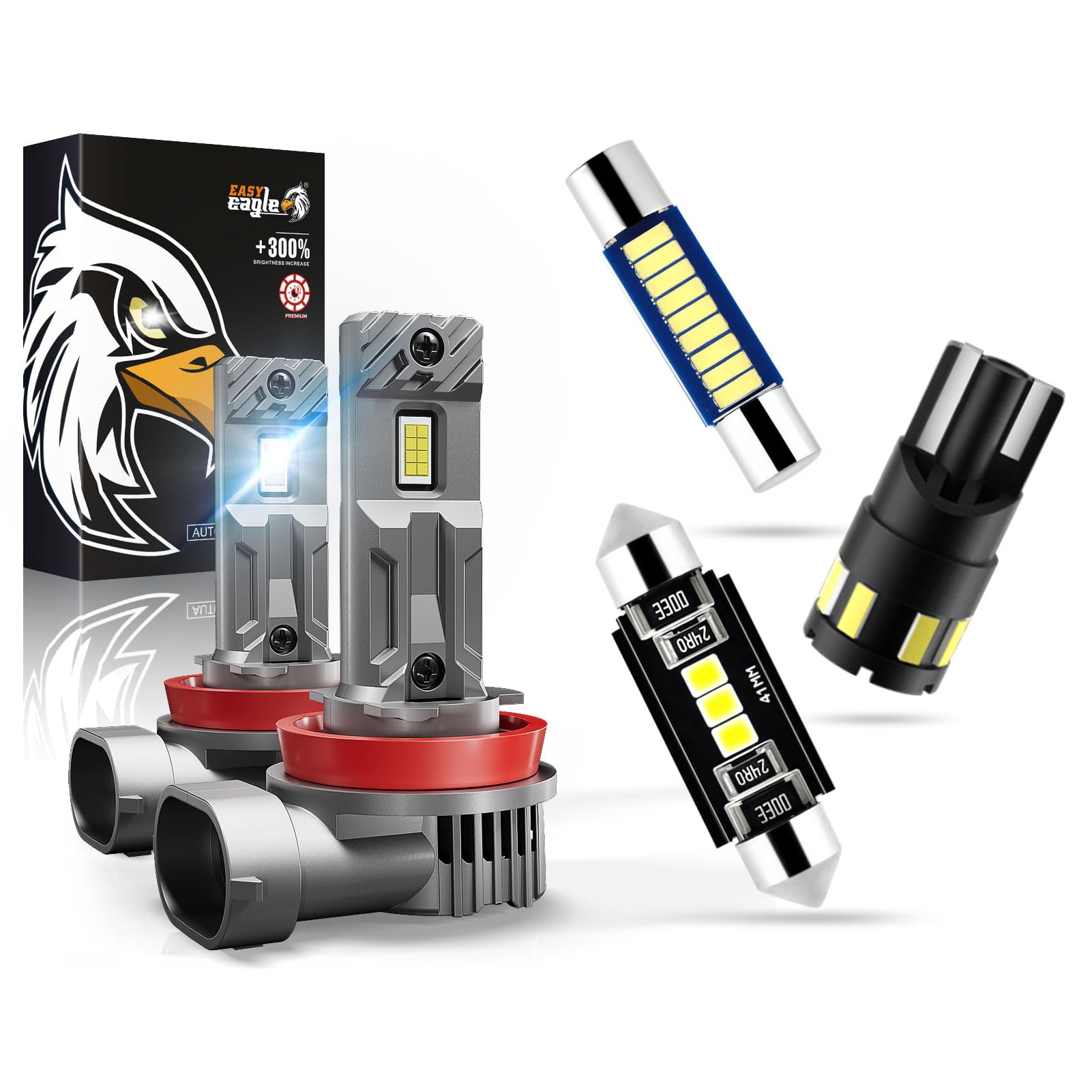 EASY EAGLE Super Bright LED Interior Lights, H11 High Low Beam, 14 Pcs Light Bulbs Combo for Chevy Silverado 2007 2008 2009 2010 2011 2012 2013 All Models Image