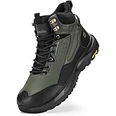FitVille Wide Mens Boots All-Terrain Non-Slip Men's Hiking Boots Mid Height Outdoor Trekking Camping Shoes for Men, Durable Upper, Comfortable & Shock-Absorbing