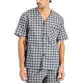 Hanes Men’s Pajamas Set, Button Down Sleepwear, 2 Piece Short Sleeve Pjs, Pijama de Dos Piezas para Hombre