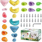 20Pcs Rock Climbing Holds, Multi Size Climbing Wall Grips for Kids Adults | Playground DIY Rock Wall Holds, Weather Resistant Bouldering Rocks with Hardware, Ideal Holiday Birthday Gift for Boys Girls