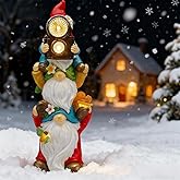Elegondrar Funny Photography Garden Gnomes Statue, Solar Christmas Gnomes Outdoor Decor for Yard, Lawn, Patio, Porch, Unique Xmas Birthday Housewaming Gifts,12 Inch, Resin