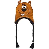 Scooby Doo Beanie Hat, Adult Peruvian Winter Knit Cap with 3D Ears and Tassels for Men and Women, Brown, One Size