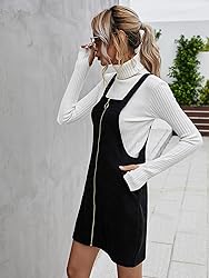 Floerns Women's Corduroy Button Down Pinafore