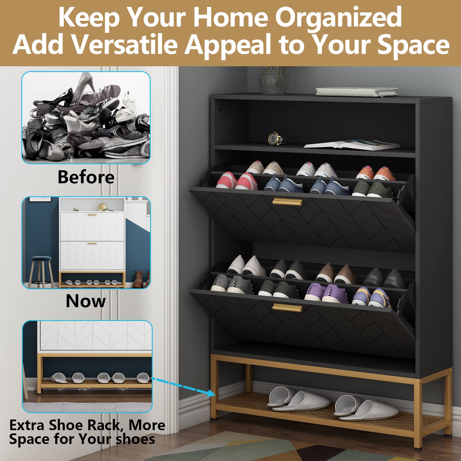 Tipping Bucket Rack Mua Loomie Free Standing Tipping Bucket Shoe Rack Organizer with 2 Flip ...