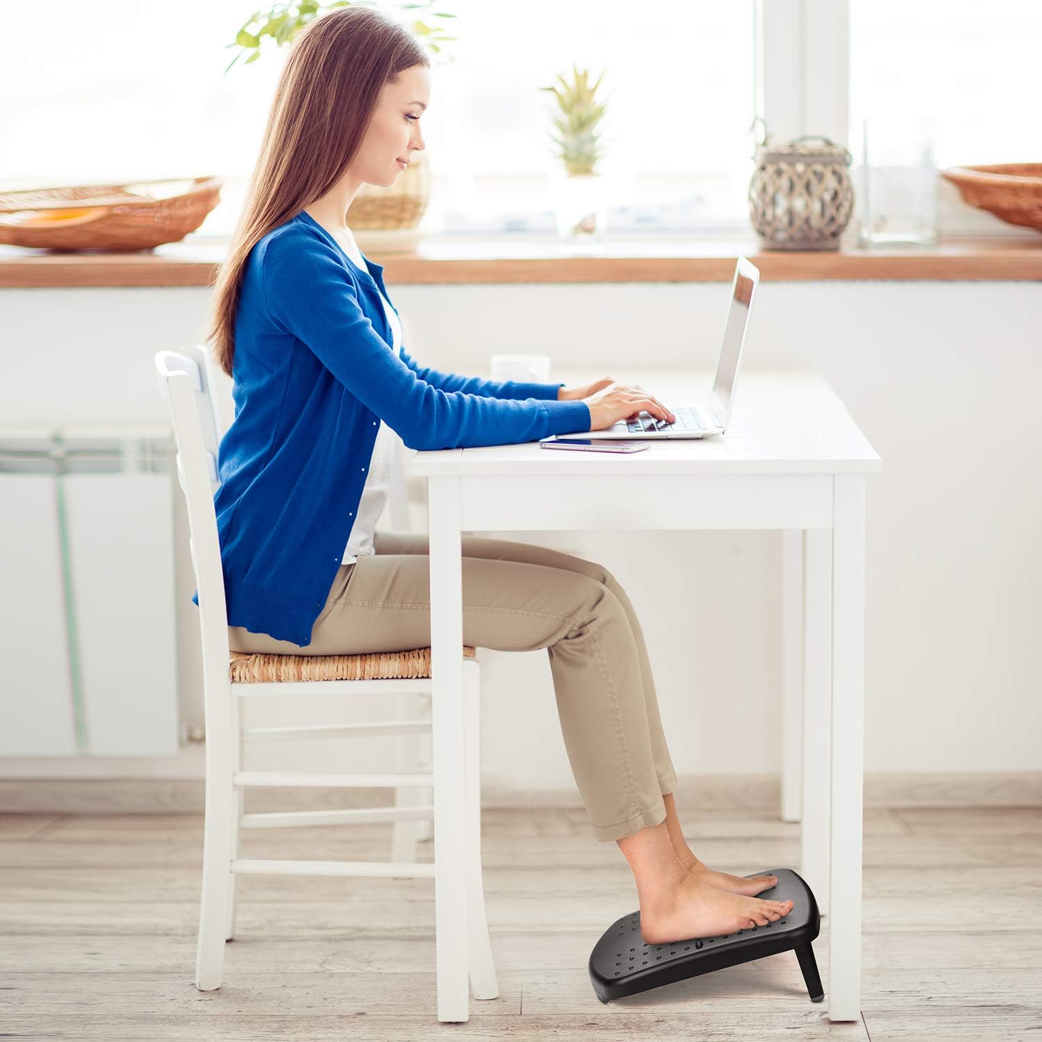 HUANUO Ergonomic Under Desk Foot Rest, 2 Adjustable Height Footrest ...