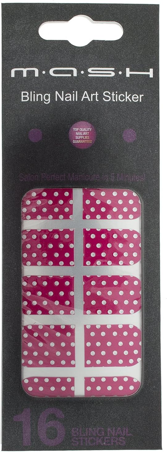 MASH Bling Nail Art Stickers Forn Manicure Pedicure Professional, Pink Diamond Dots