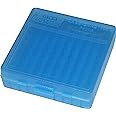 MTM Case-Gard P-100 Series Small Handgun Ammo Box, 100 Round, Clear Blue-5 x 5 x 5 inches