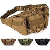 Mtgluk Tactical Fanny Pack, Military Outdoor Waist Bag Belt Packs Hip Bumbag Utility Bags with Adjustable Strap for Cycling Hiking Hunting (Brown)