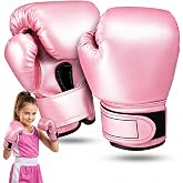 IMIKEYA Kids Boxing Gloves, Soft Padded Training Gloves for Boys and Girls Ages 3-10, Adjustable Wrist Strap for Beginner Punching Bag Practice, Indoor Sparring Play