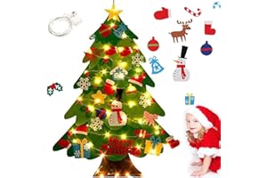 Syansju Montessori Christmas Tree for Toddlers, Kids Interactive Christmas Tree with 21Pcs Detachable Tree Ornaments, 38.6x27.6in