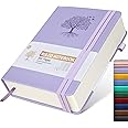 Leather Journals --ruled 365 Pages A5, Pink Hardcover for Women, Men, Note Taking, Writing, 5.75'' X 8.38'' Purple