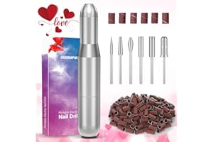 Guiseapue Electric Nail Drill - Gifts for Her, Him, Kids, Electric Nail File Efile Professional Manicure with 6PCS Nail Drill Bits & Sanding Bands for Acrylic Gel Nails