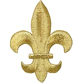 Gold Fleur De Lis - Embroidered Iron on Patch