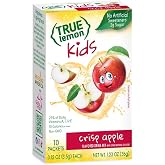 True Lemon Kids Crisp Apple Water Enhancer, Kids Drinks, 10 ct | Gluten free drink mix, 92% less sugar than regular juice &amp; soda, no artificial sweeteners, 25% Daily Vitamin A, C &amp; E