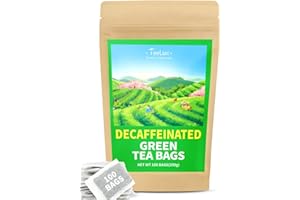 TeeLux Decaf Green Tea Bags, Pure Decaffeinated Green Tea, Super Antioxidant, 100 Count Tea Bags for Hot & Iced Tea