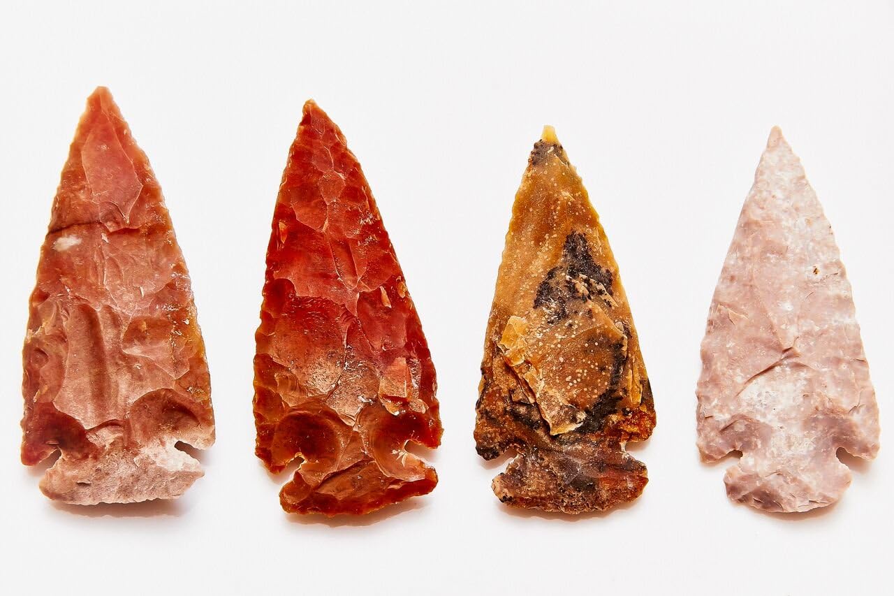 Siddha Agate Arrowhead - Charm Spearhead 2 inch to 2 1/2 inch - Men and Women – Protective Arrow Head Native American (Deep Peach)