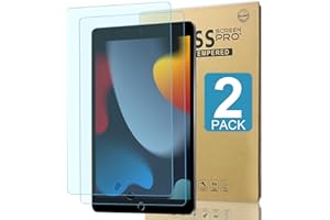 2 Pack Upgrade Tempered Glass & Anti-Blue Light (2 in 1) Screen Protector Film for iPad 10.2’’ Tablet 9th/8th/7th, Tempered G