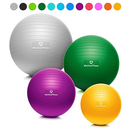 #DoYourFitness® Gymnastikball inkl. & Luftpumpe | 55cm 65cm 75cm o. 85cm | 100% Berstsicher - 150kg Belastbarkeit - robuster 