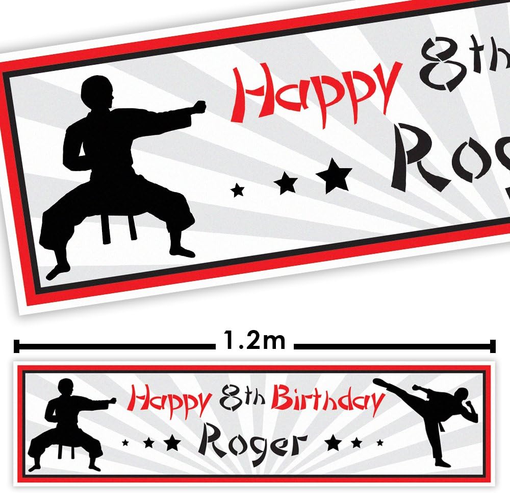 Karate Party Personalised Banner Pack of 2