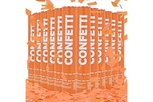 ZZPAKUE Confetti Cannon Orange Confetti Poppers 12 Pack Party Poppers 12 Inch Confetti Shooters Orange Twist Popper Sticks for Wedding Graduation Engagement Anniversary Bridal Shower Valentines Day Birthday