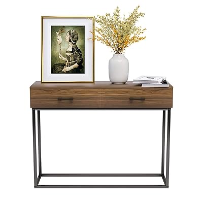 Mecor Console Table with 2 Drawers, Industrial Style Sideboard