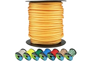 West Coast Paracord 550lb Paracord Spools – 7 Strand Type III Tactical Parachute Cord for Hiking, Camping, and Fishing – Goldenrod (50 ft)