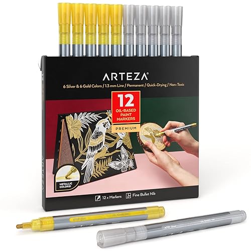 HOT Oil Based Paint Pens Amazon ARTEZA Metallic Oil Based