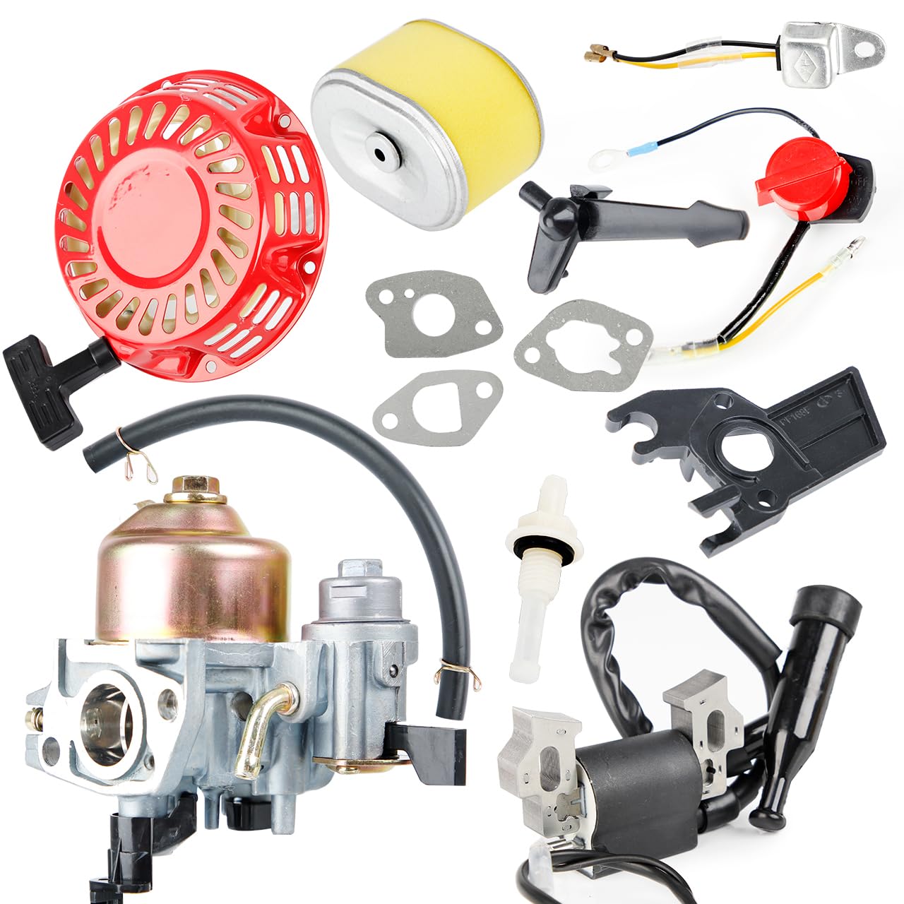 CarBole Carburetor GX160 with Recoil Starter,Lgnition Coil and Air Filter for GX140 GX168 GX200 5HP 5.5HP 6.5HP Engine