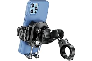 iMESTOU Anti-Vibration Phone Mount for Motorcycles and Bikes with Shock Absorbers & Anti-Theft Design, 1" Ball Phone Mount Su