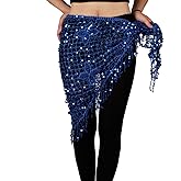 MISI CHAO Belly Dance Hip Scarf - Hip Skirt Belly Dancing Belt Triangle Shawl Tassel Belts Waist Chain for Women/Girls