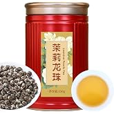 CHADUO Jasmine Green Tea Jasmine Dragon Pearls Tea Fresh Jasmine Aroma Chinese Green Tea Loose Leaf 5.29oz/150g 茉莉龙珠 茉莉花茶