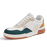 Niluber Women's Fashion Low Top Sneakers - White PU Leather Tennis Shoes-Lace Up Comfortable Casual Waking Shoes