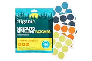 Cliganic Mosquito Repellent Stickers (180 Pack) - Patches for Kids & Adults, Natural DEET-Free, Citronella Essential Oil Infused