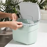 Curver 5L Ready to Collect Recycled Kitchen Bin Green Light Grey Lid view 4
