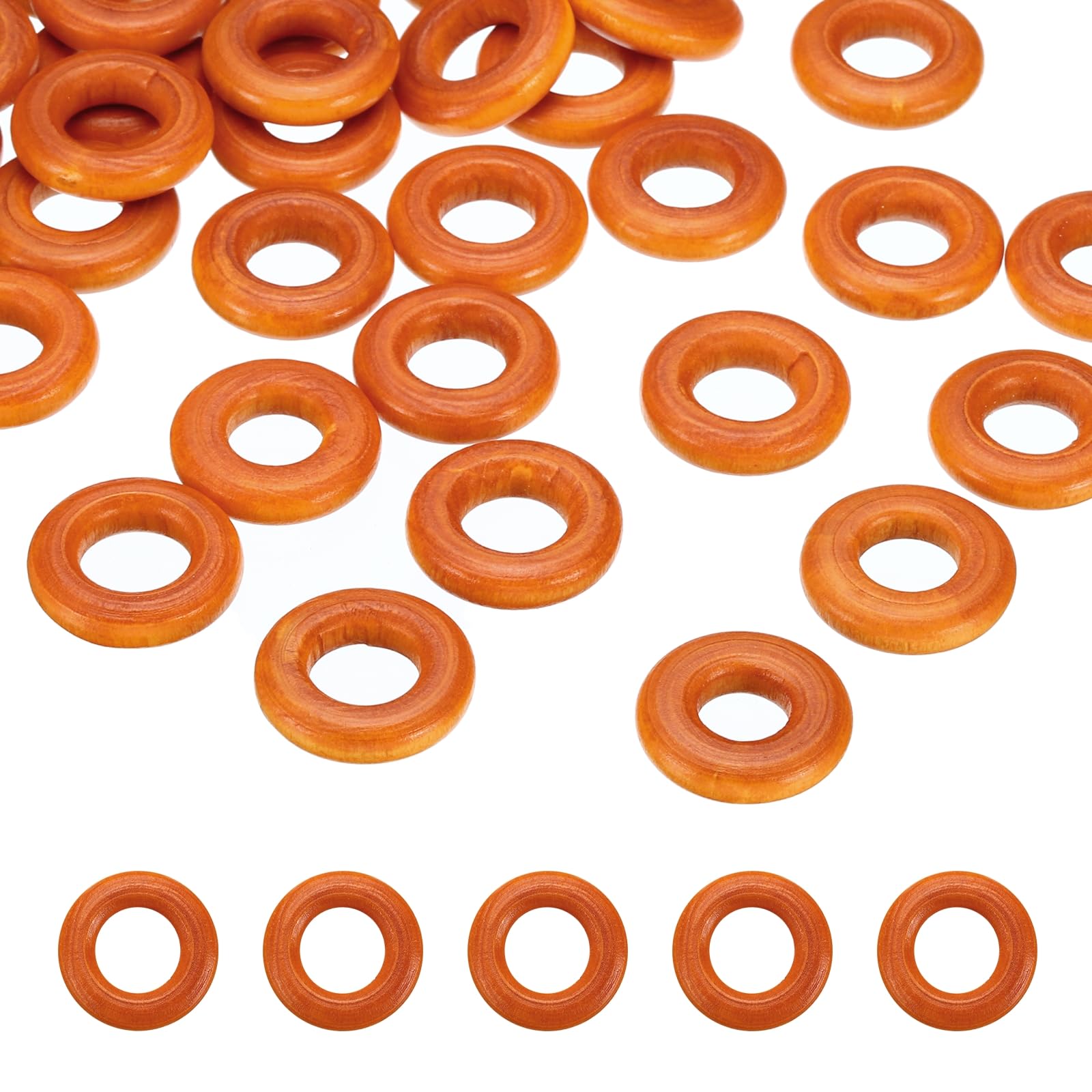 PATIKIL 25mm Natural Wooden Rings, 30 Pack Wood Ring Round Linking Rings Wood Loop Circle for Craft Pendant DIY Jewelry Making Macrame, Brown