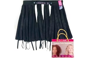 Octocurl Heatless Hair Curler for Overnight Curls (Microfiber) - Pillow Soft Curlers with Curling Headband - Hair Rollers Curling Set - Sleep Curlers for Wet Hair (Medium Length - Black Beauty)