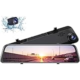 TOGUARD 12" 2.5K Mirror Dash Cam for Cars GPS Voice Control Rear View Camera Touch Screen Front and Rear Dual Lens Dash Camer