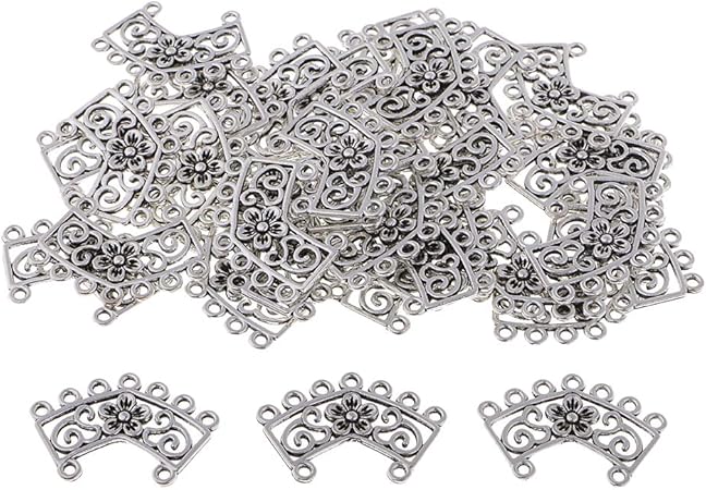 Amazon Chiwanji 手芸パーツ ペンダント チャーム 花の形 透かし彫り チベット銀 ネックレス ピアス Diyビーズ 約35個 チャーム アクセサリートップ 通販