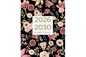2026-2030 Monthly Planner: 5 Years Schedule Organizer | Floral Cover