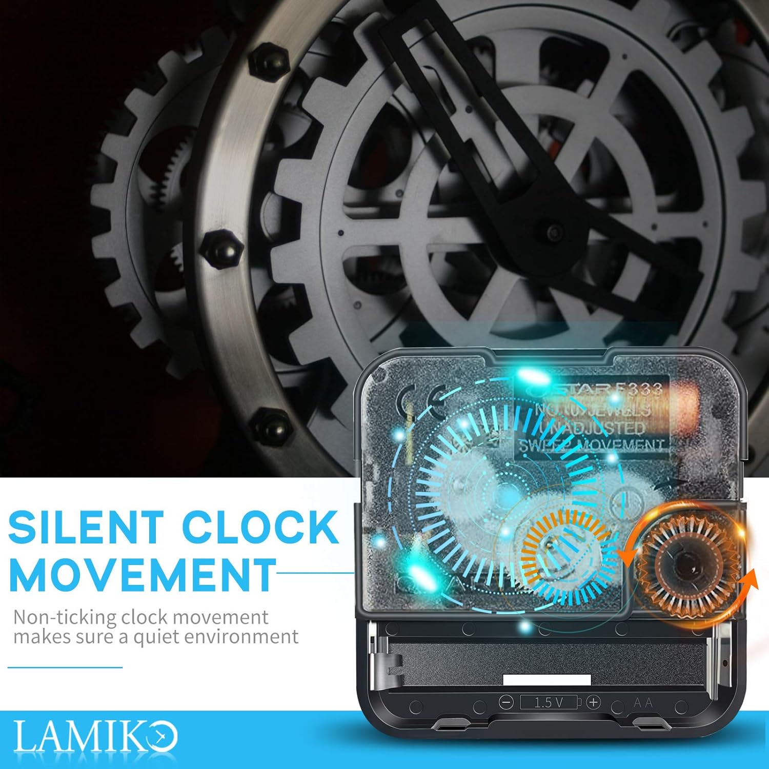 LAMIKO 2 Packs Non-Ticking Silent Wall Clocks Battery Operated 10 Inch Classic Quartz Decro Clock Easy to Read for Room/Home/Kitchen/Bedroom/Office/School, Black: Kitchen & Dining