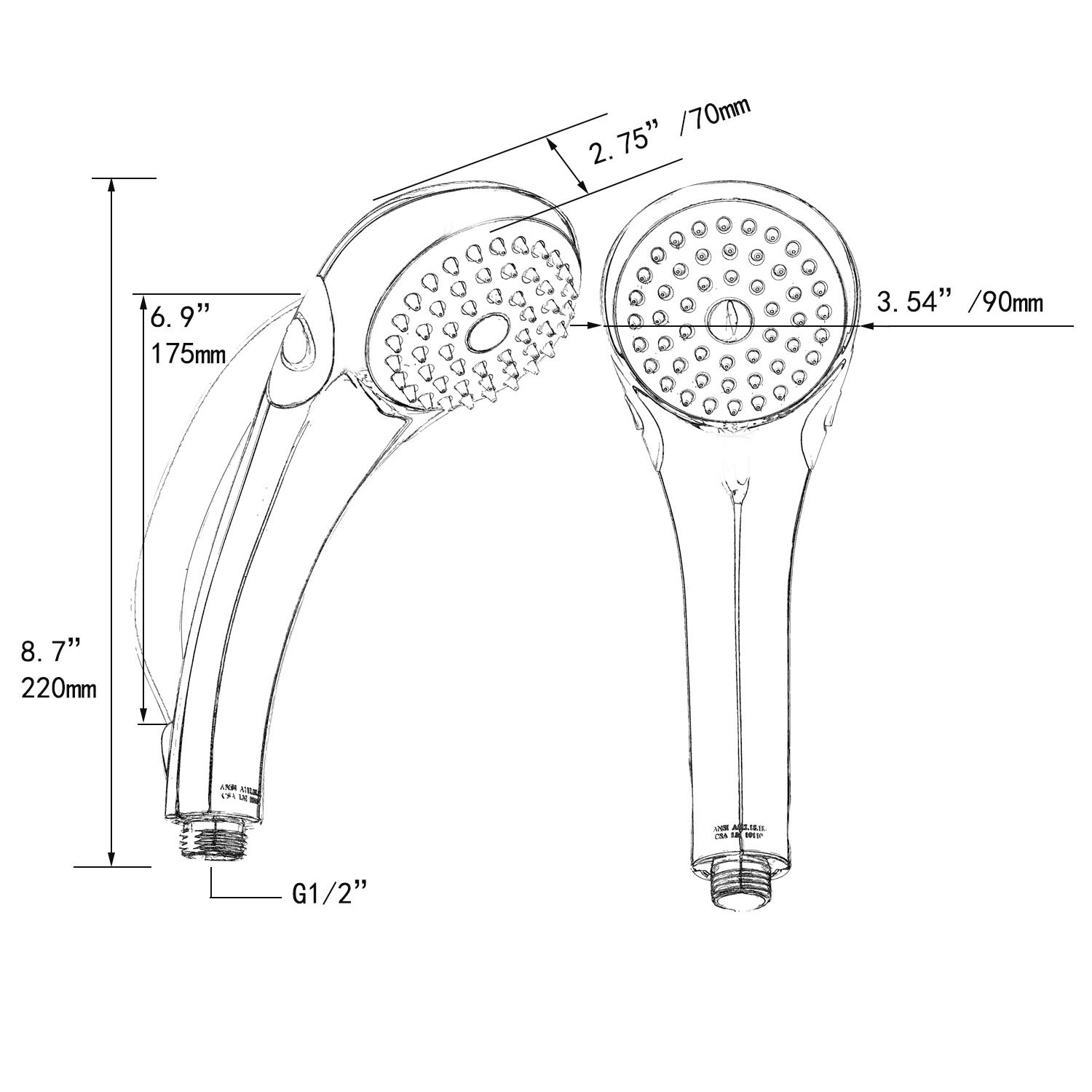 Showerheads & Handheld Showers Deliao Handheld Shower Head Set With 79