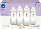 MAM Easy Start Anti-Colic Baby Bottles 4 Pack 260ml 2x2+3 Teats Linen view 2
