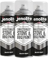 Jenolite Directorust BBQ & Stove Spray Black 3x400ml High Temp Paint 650°C