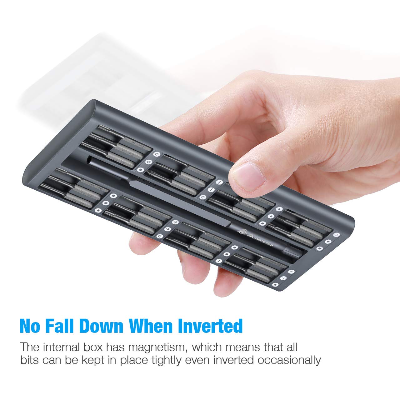 Powerextra Juego de Destornilladores de Precisión herramienta de Reparación de precisión magnética 24 en 1 con caja Reparación para teléfono inteligente Tableta PC Computadora portátil Gafas Relojes