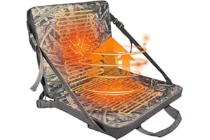 Heated Hunting Seat Cushion with Backrest Silent Memory Foam Heated Seat Pad for Tree Stand Suitable for Hiking Fishing Hunti