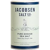 Jacobsen Salt Co. Pure Kosher Sea Salt, Kosher, Coarse, Non-Iodized - 12 Oz | Steak Seasoning, Gourmet, Naturally Formed Salt Crystals, Non-GMO, Real Salt Flakes, Made in USA