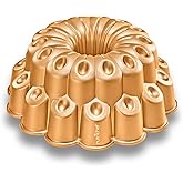 NutriChef 9 Inch Marquise Cake Pan, Thick & Heavy Cast Aluminum Bakeware Cake Mold for Cake with Fluted Easy-Release Edges for Uniform Browning & Baking, Nonstick Heat-Resistant Coating