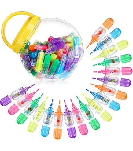 HUNJHYC Star Shaped Highlighter Pen | Multi Colour Brush Tip