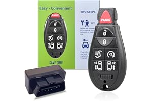 AULESSE OBD Key Fob Programmer Tool 6 Button for J-eep DOD-ge Ch-rysler,Keyless Entry Car Kit,433 Frequency with Electronic Chip M3N5WY783X IYZ-C01C (J23+ OBD1 Programmer)